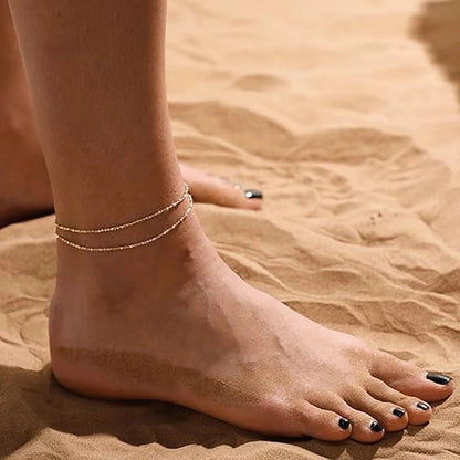 Women Double Wrap Chain Anklet | Aralise