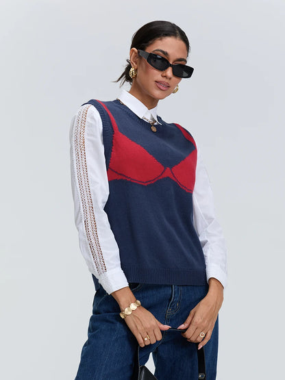 Women Statement Knit Vest | Jasmine
