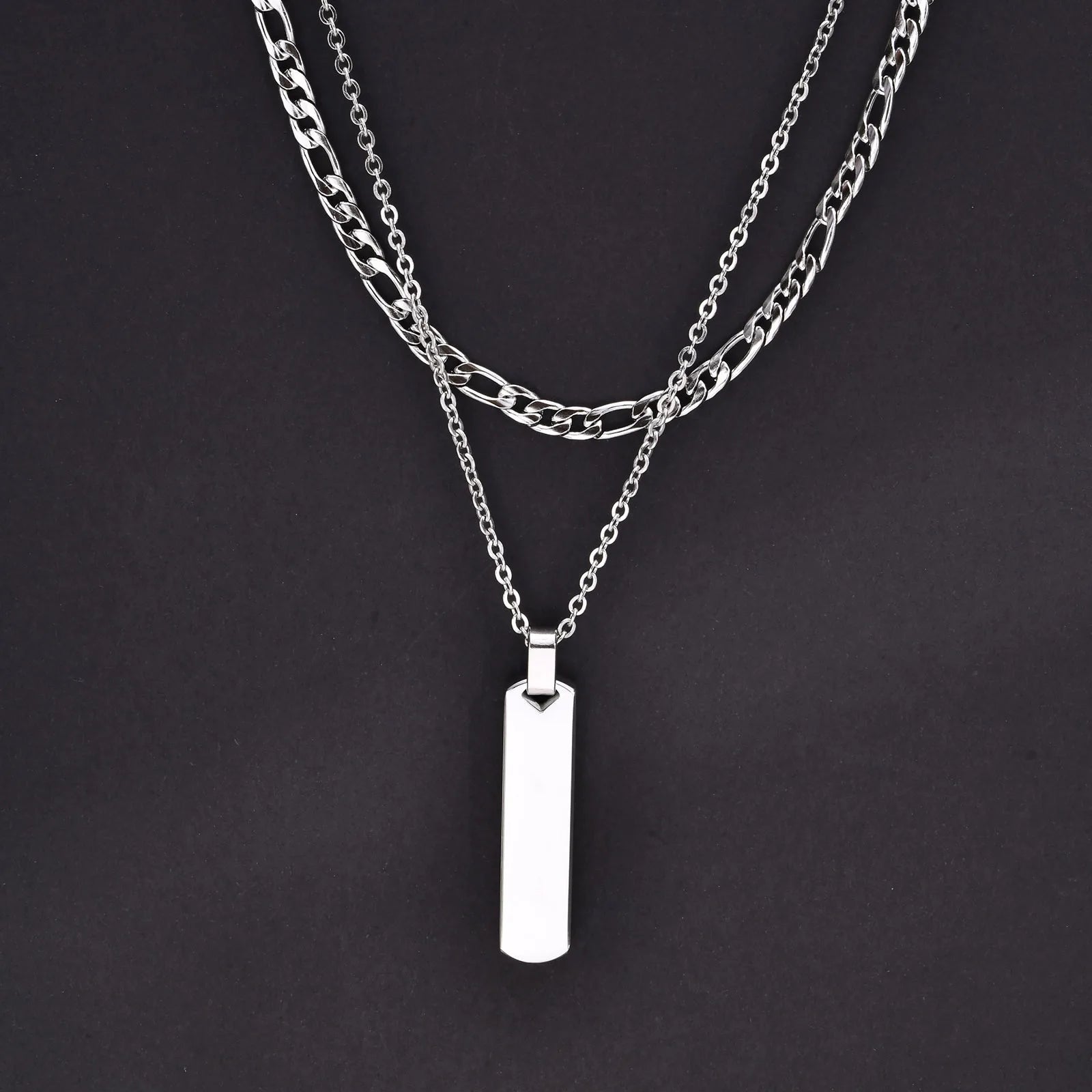 Variant image for Men's Necklace Stainless Steel Geometric Bar | Stylish Gift-4