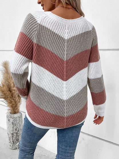 Women Off-Shoulder Striped Knit Sweater | Tess