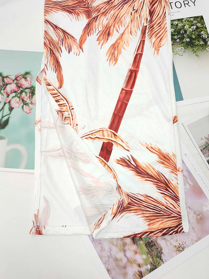 Tropical Print Halter Maxi Dress | Diana