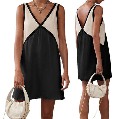 Women Colorblock Sleeveless Mini Dress | Amaranta