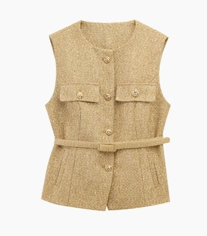 Variant image for Women Vest Beige Cotton | Elegant Socialite-23