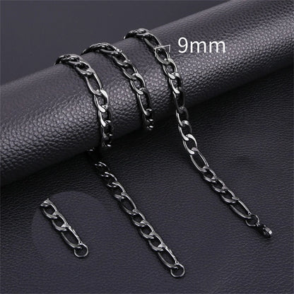 Variant image for Men Figaro Chain Necklace Silver Stainless Steel | Urban Style-14