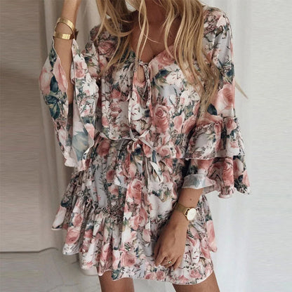 Women Floral Ruffle Dress | Janelle
