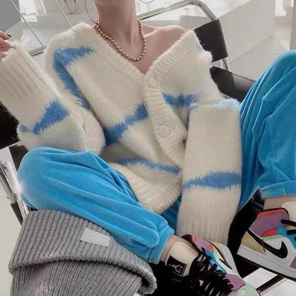 Women Fuzzy Tie-Dye Cardigan | Eldora