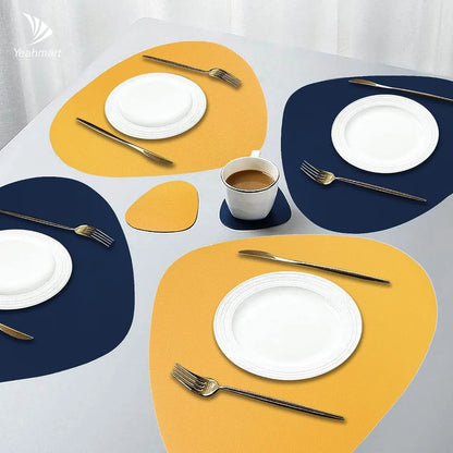 Double-Sided Placemat Set Waterproof PU | Elegant Dining 6