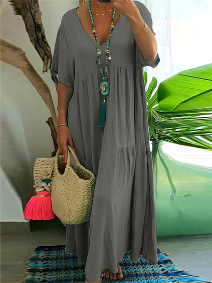 Women Boho V-Neck Relaxed Maxi Dress | Halia