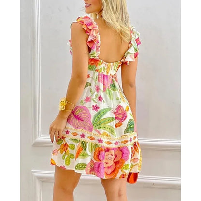 Floral Ruffle Summer Dress | Isidora