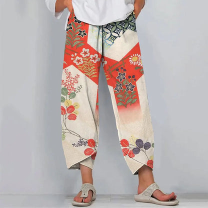 Floral Print Wide-Leg Pants | Anne