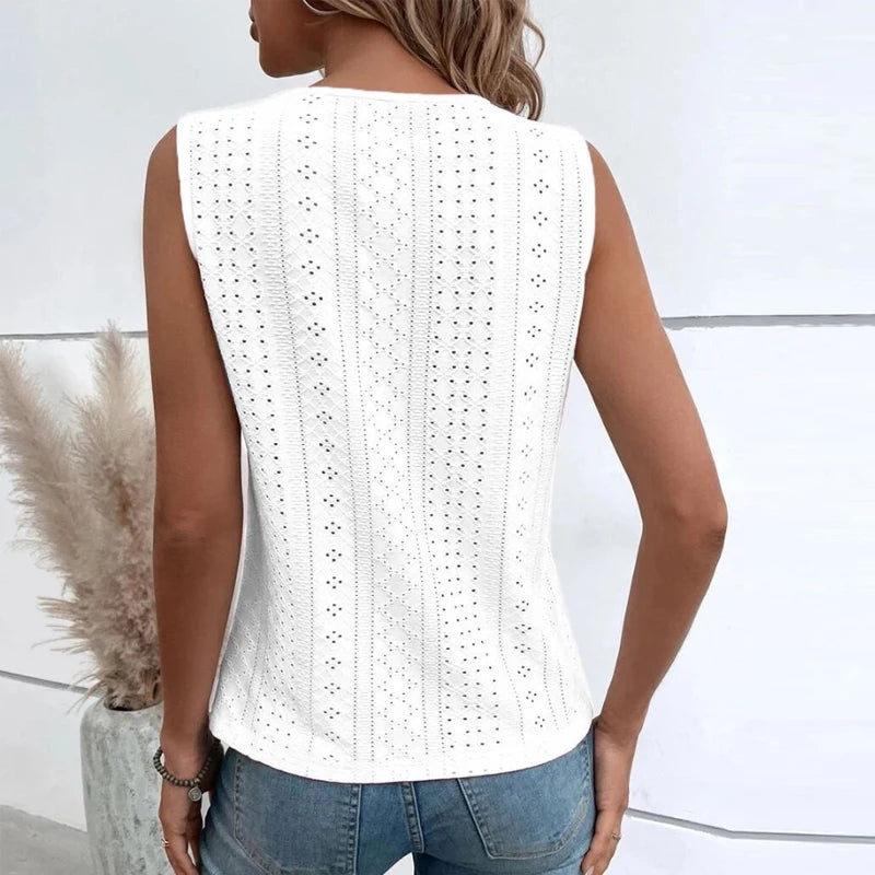 Hollow Out Lace Tank Top | Estrella