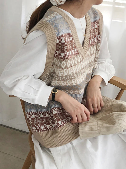 Vintage Fair Isle Knitted Vest | Emelda