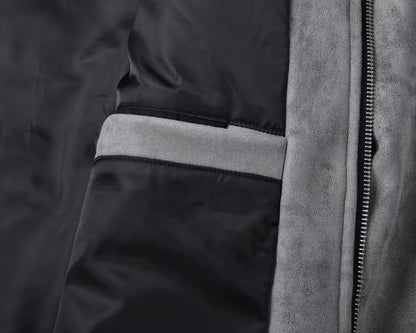 Suede Utility Zip-Up Jacket with Pocket Detailing | Henry