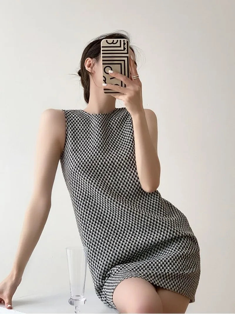 Checkered Shift Mini Dress | Maite