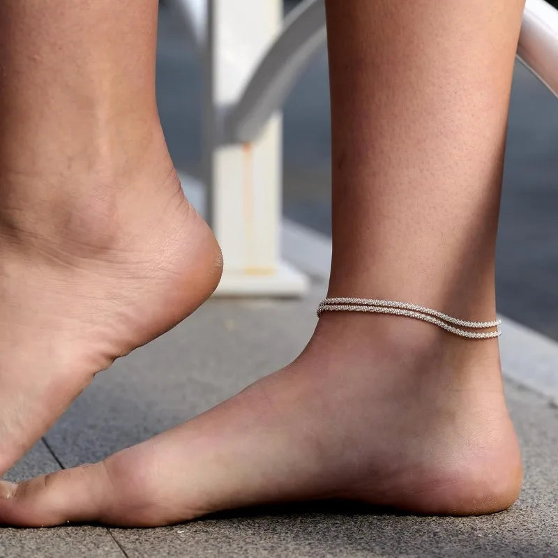 Triple-Chain Anklet Detail View