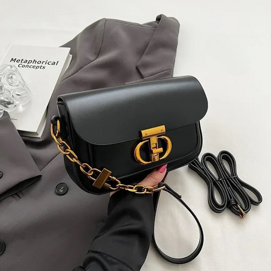 Women Golden Lock Flap Bag | Damian