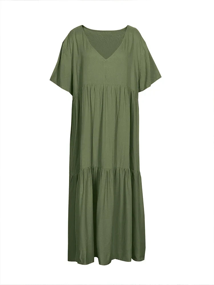 Women Boho V-Neck Relaxed Maxi Dress | Halia