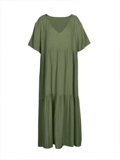Women Boho V-Neck Relaxed Maxi Dress | Halia