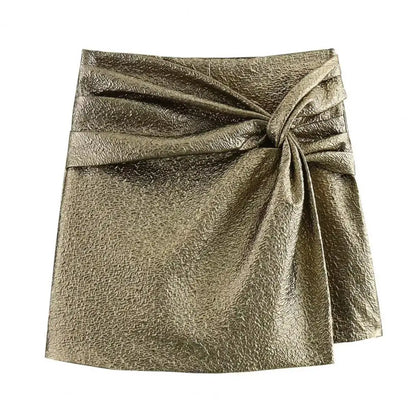 Metallic Knot Detail Skirt for Women | Lara