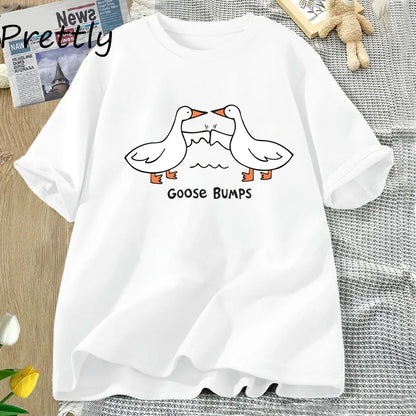 Variant image for Unisex T-Shirt White Cotton | Goose Bumps-32