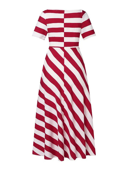 Striped Short Sleeve Maxi Dress | Daphne