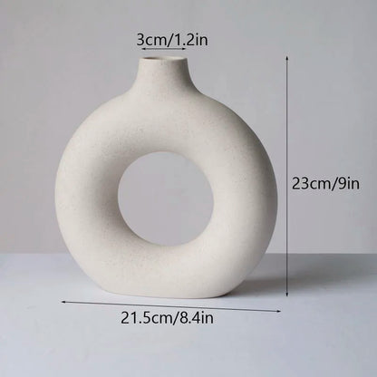 Variant image for Decorative White Ceramic Vase Minimalist | Elegance-3