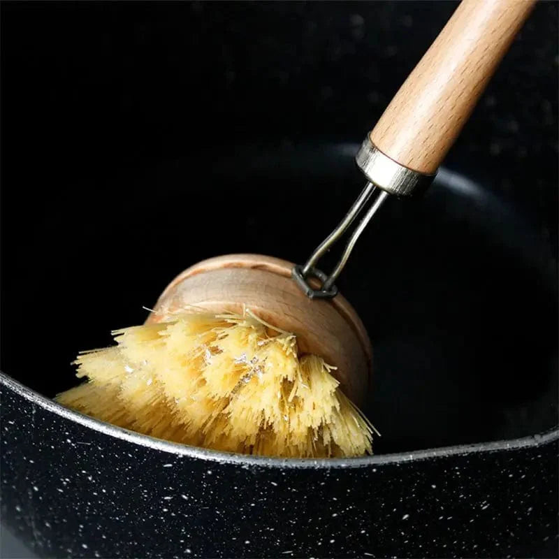 4-Piece Bamboo Cleaning Brush Set