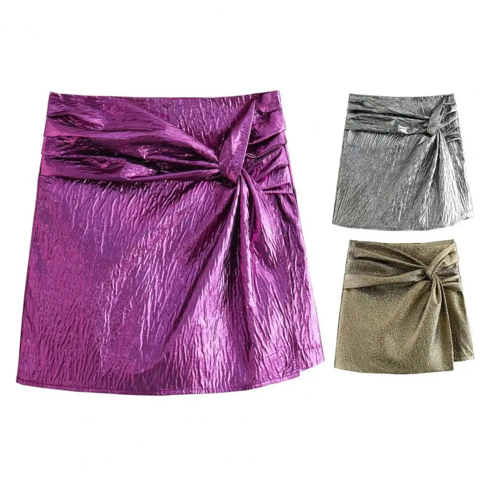 Metallic Knot Detail Skirt for Women | Lara