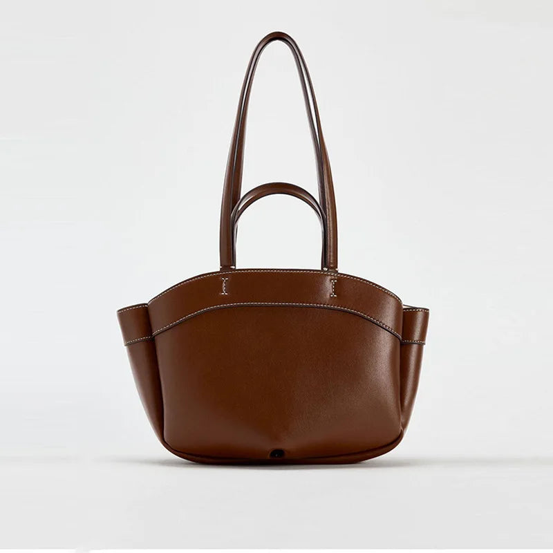 Casual Vegan Leather Basket Tote | Rumi