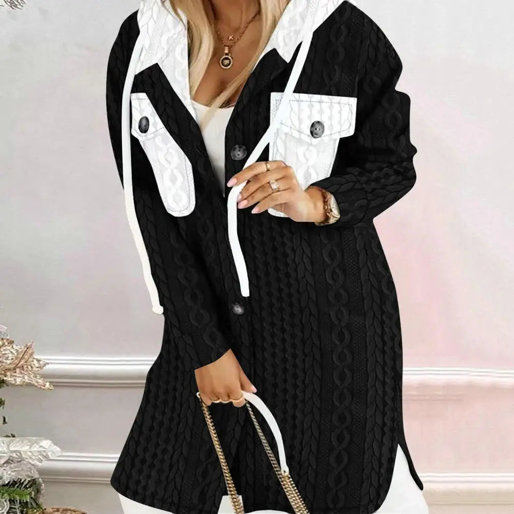 Women Plaid Button Shacket with Hood | Kaelani