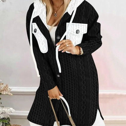 Women Plaid Button Shacket with Hood | Kaelani
