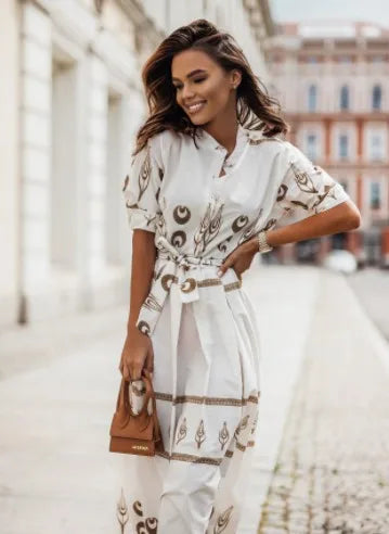 Women Bohemian Print Midi Dress | Teresa