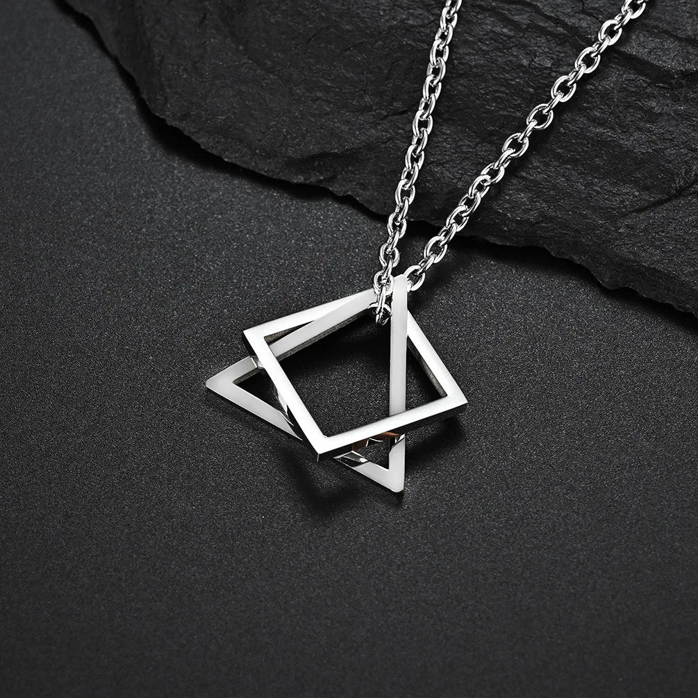 Men's Pendant Necklace Silver Stainless Steel | Urban Style-3