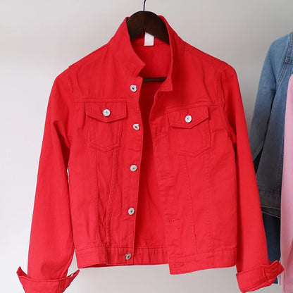 Women Denim Jacket Blue Cotton | Casual Chic-3