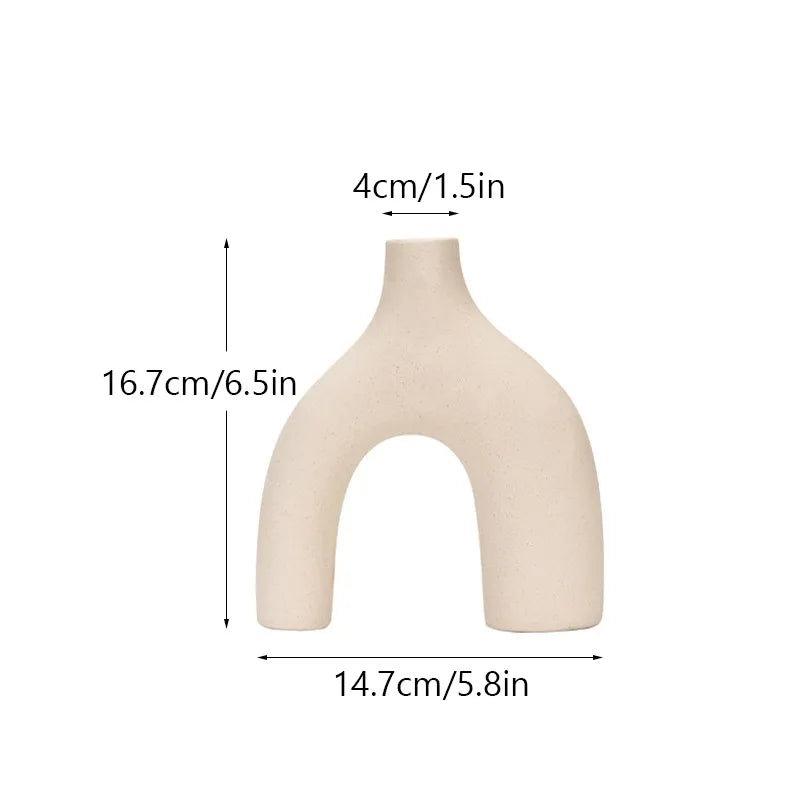 White Ceramic Decorative Vase | Nordic Mountain Design 1