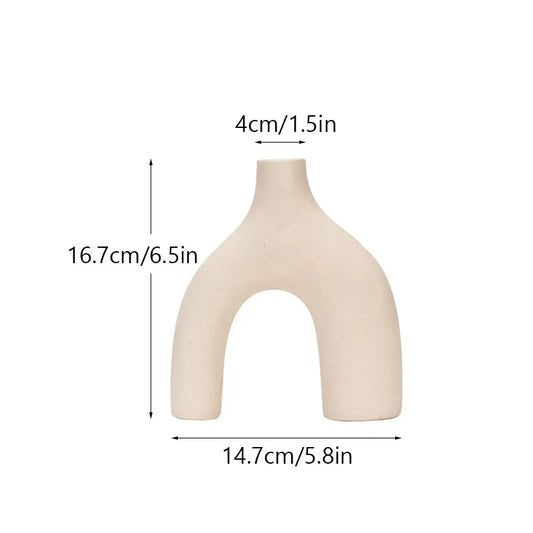 White Ceramic Decorative Vase | Nordic Mountain Design 1