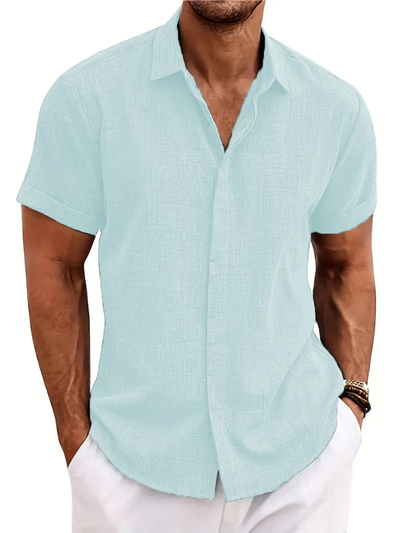 Men's Short-Sleeve Linen Shirt | Sarlona