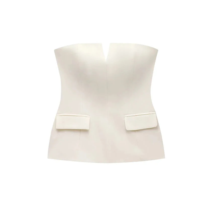 Strapless Peplum Top | Eleanora