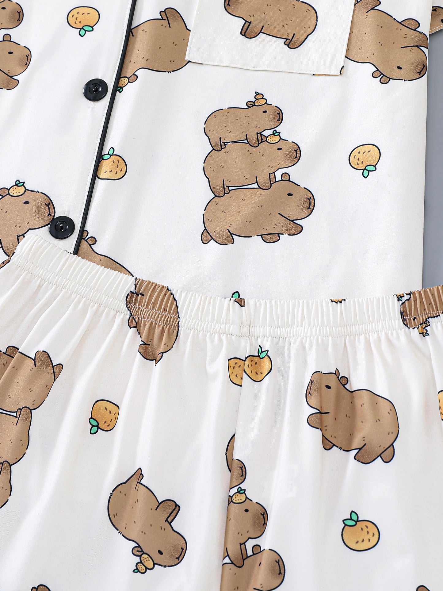 Capybara Print Pajama Set | Izetta