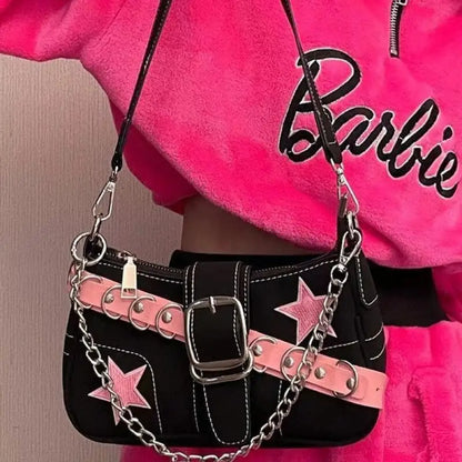 Edgy Star Embellished Shoulder Bag | Lyra
