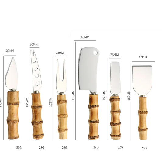 Cheese Knife Set Bamboo 6 Pieces | Elegant Touch 1