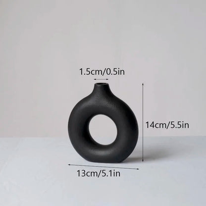 Variant image for Decorative White Ceramic Vase Minimalist | Elegance-4