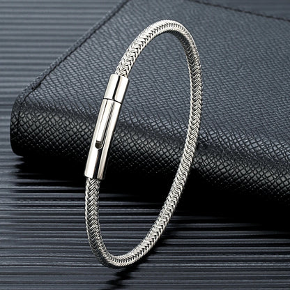 Men's Cuff Bracelet Steel Wire Rope | Classic Charm-4