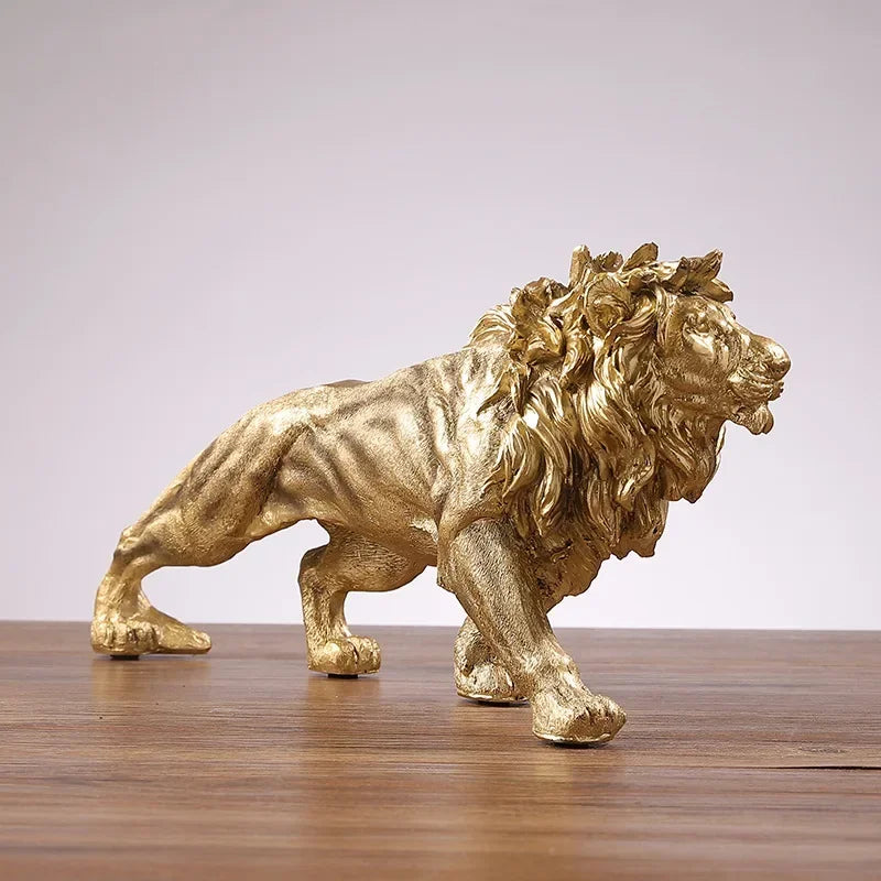 Home Decorative Sculpture Golden Resin | Majestic Lion 2