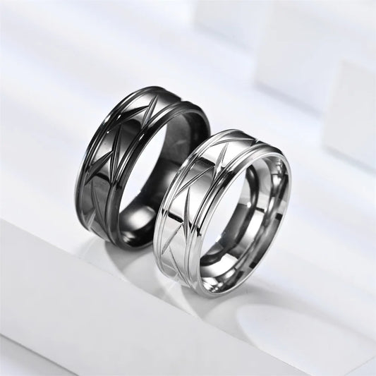 Unisex Diagonal Textured Ring | Kenver