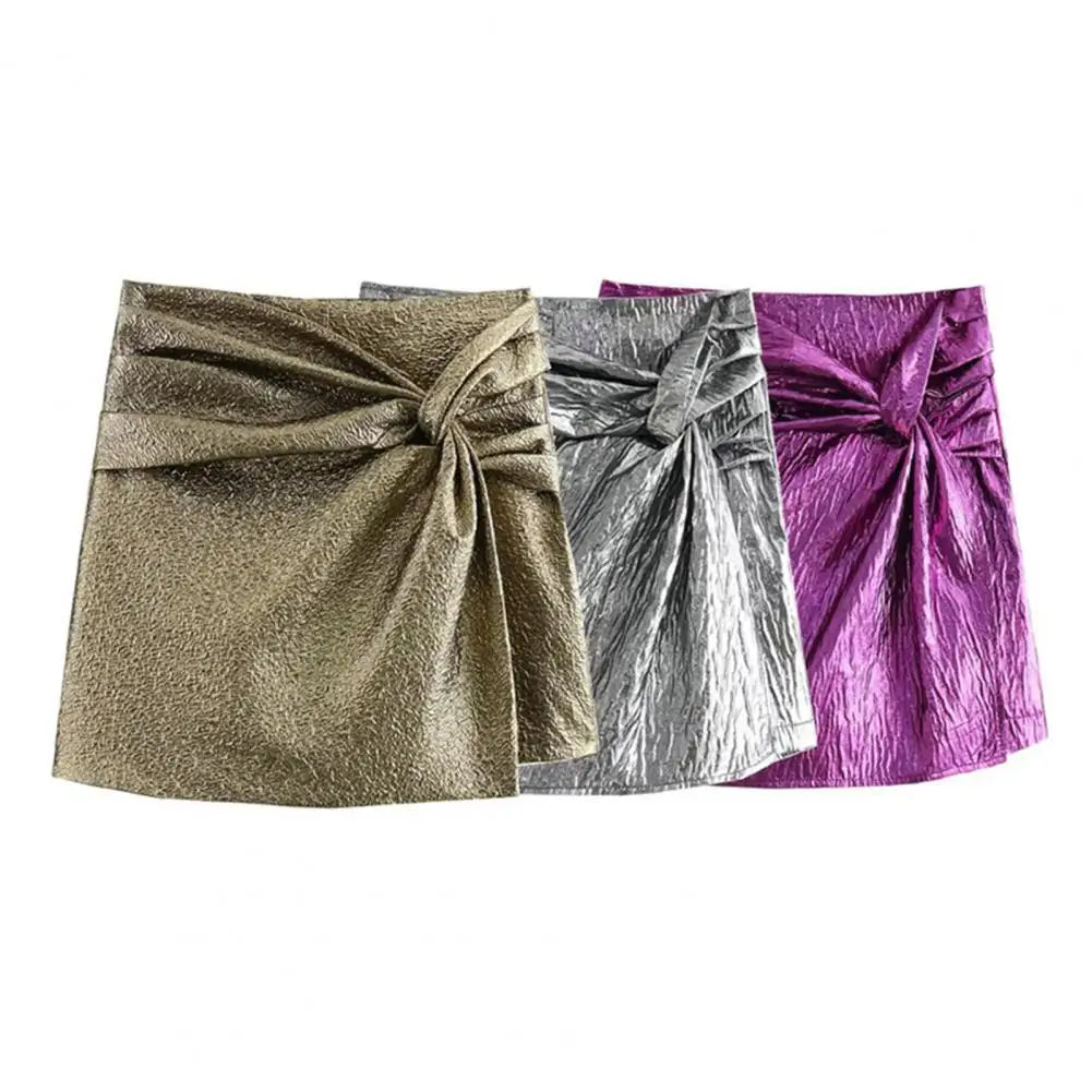 Metallic Knot Detail Skirt for Women | Lara