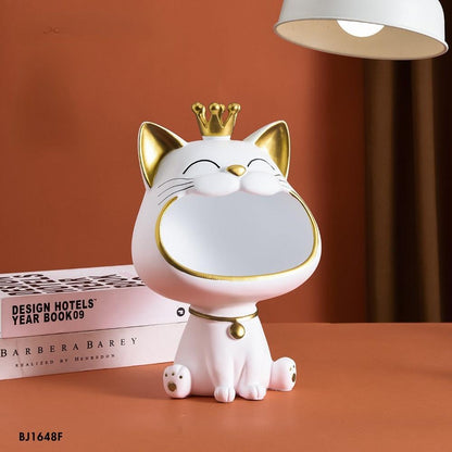 Cat Organizer Sculpture Multi-Colored Resin | Whimsical Design 4