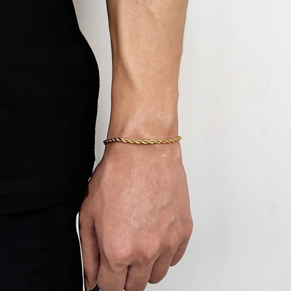 Variant image for Men's Bracelet Gold Stainless Steel Twist Chain | Trendsetter-3