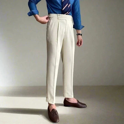 Men's Suit Pants Black Polyester | Italian Elegance-5