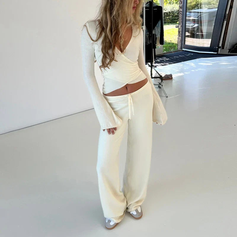 Women Two-Piece Lounge Set Light Pink Cotton Blend | Zivva 1